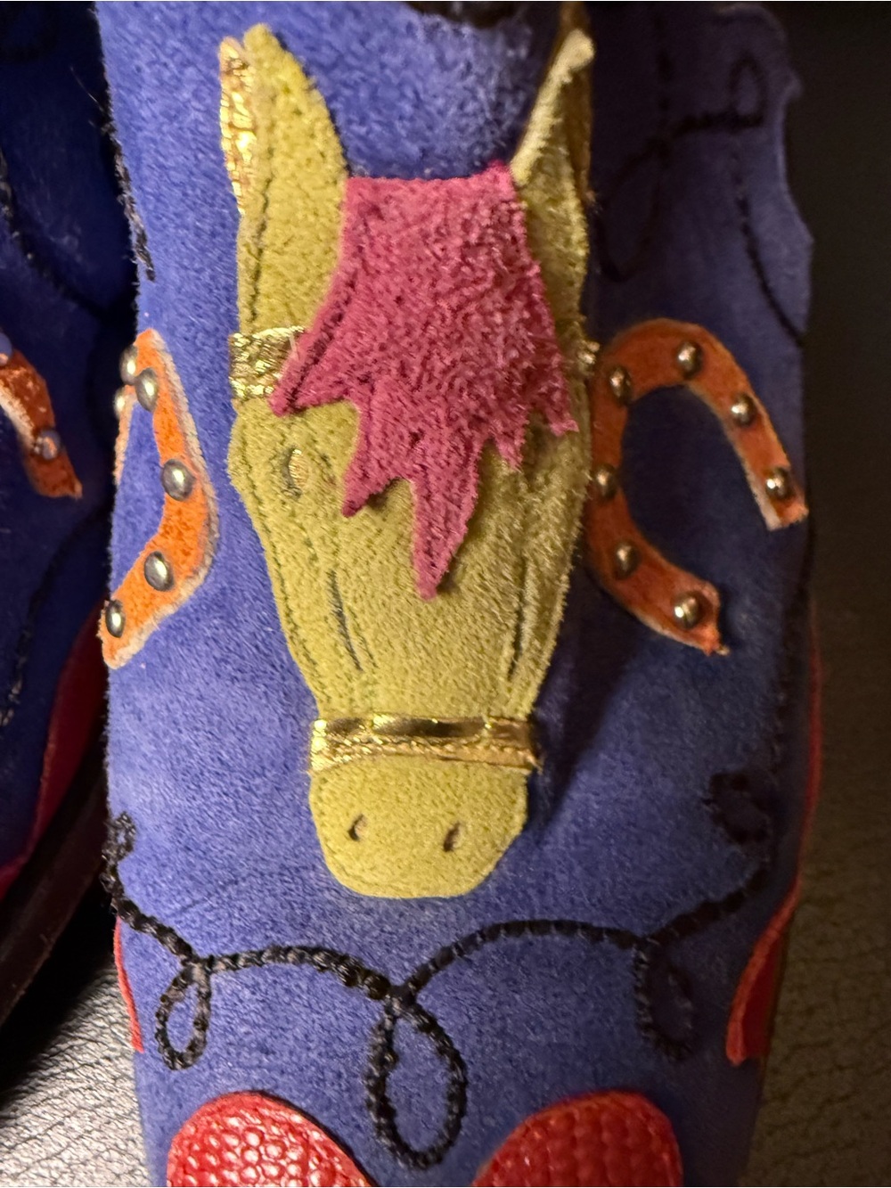 Vintage Zalo Western Cowgirl Boots Size 7M Colorful Leather Appliqué Spain 2" - Picture 15 of 16
